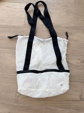 lululemon athletica packable White and Black Ripstop Tote